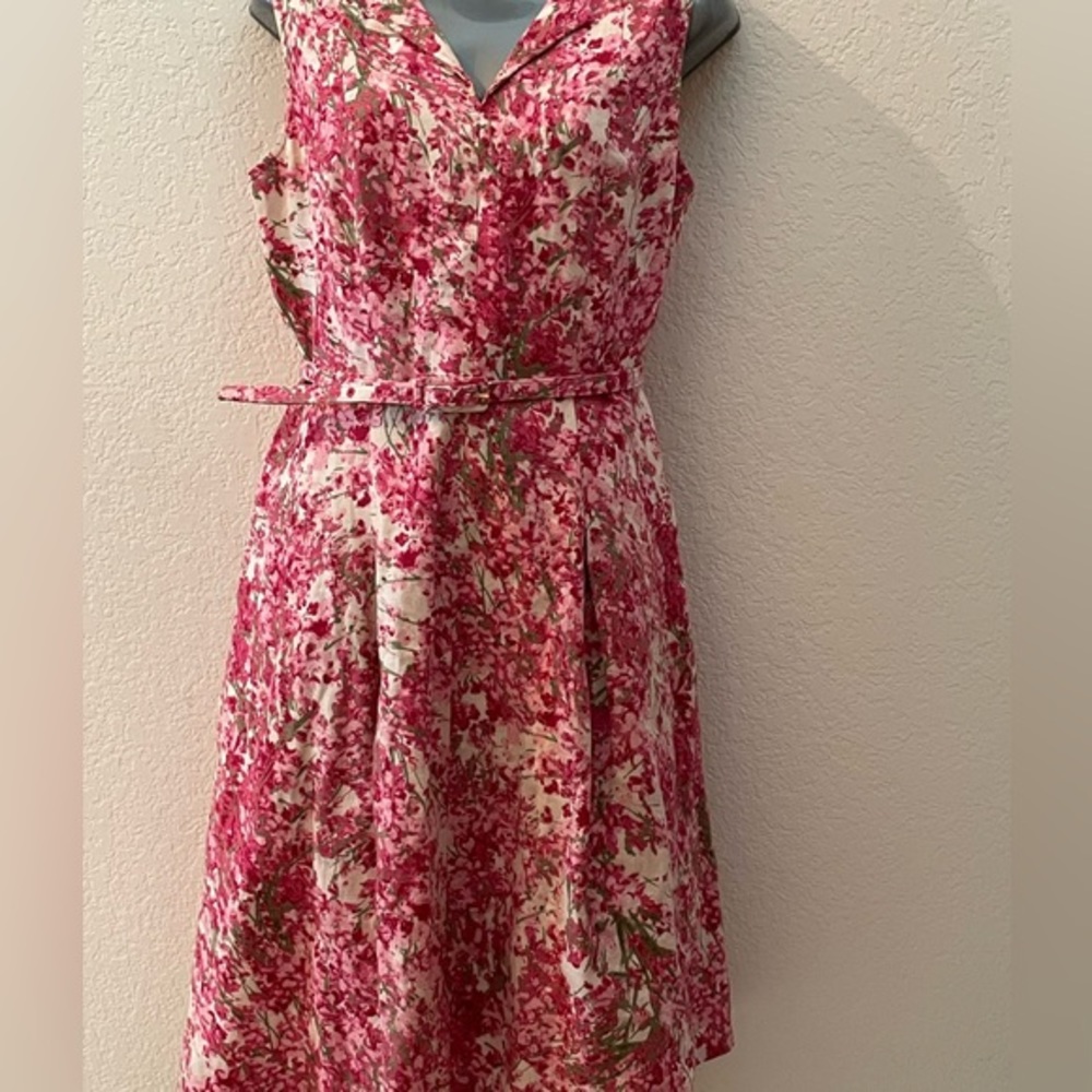 Talbot’s pink linen floral‎ dress NWOT - Picture 3 of 5
